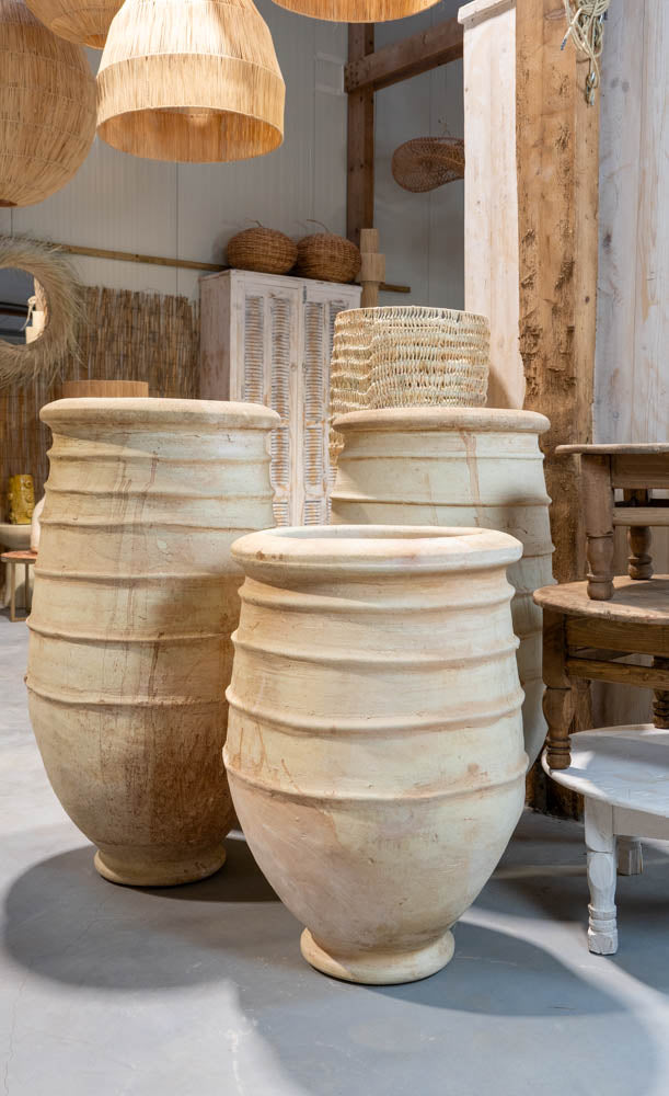 Keramieke Pot - Ongeglazuurd Naturel, Bohemian Ibiza Stijl