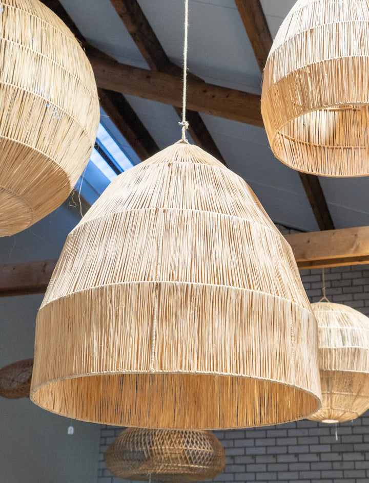 Hanglampen in Raffia - Ibiza-Bohemian Stijl