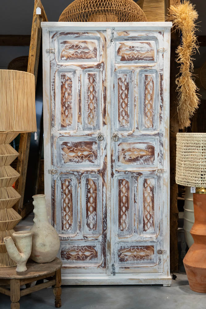 Handgemaakte 2-Deurs Hoge Kast | 210 x 100 x 40cm